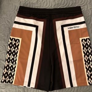 Valentino Men’s Brown Foulard Archive Print Bermuda Shorts